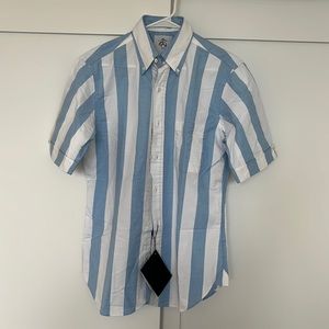 Short-Sleeve Blue Striped Shirt
